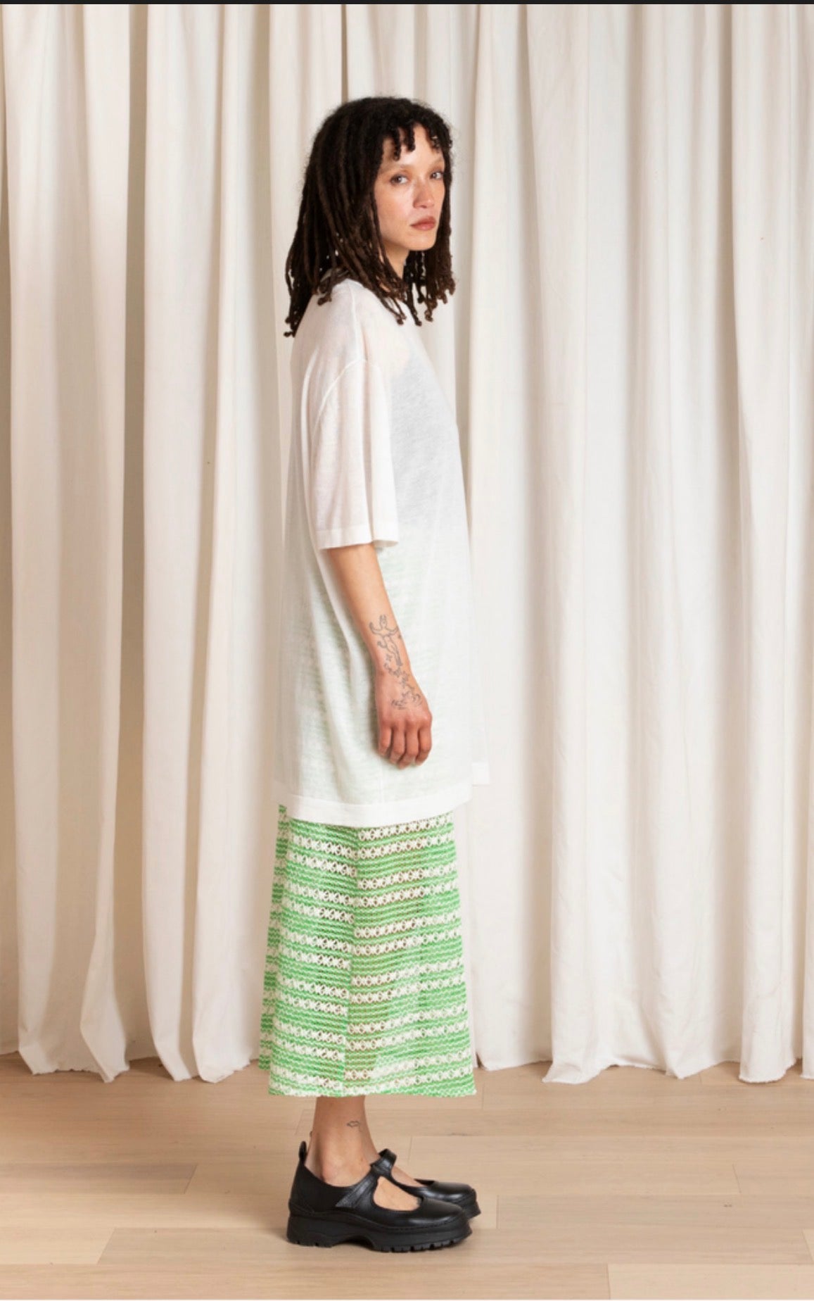 Thin Oversized Knit T-Shirt