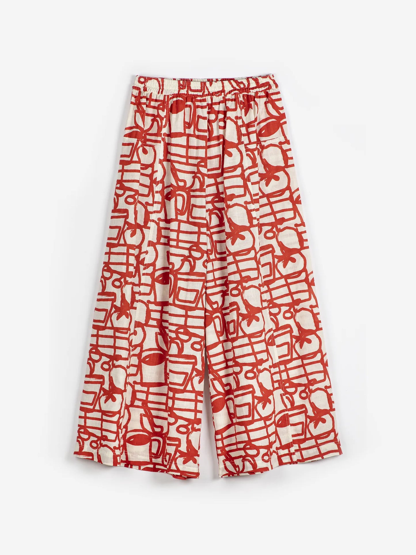Cookery Festival Pattern Cotton Pants