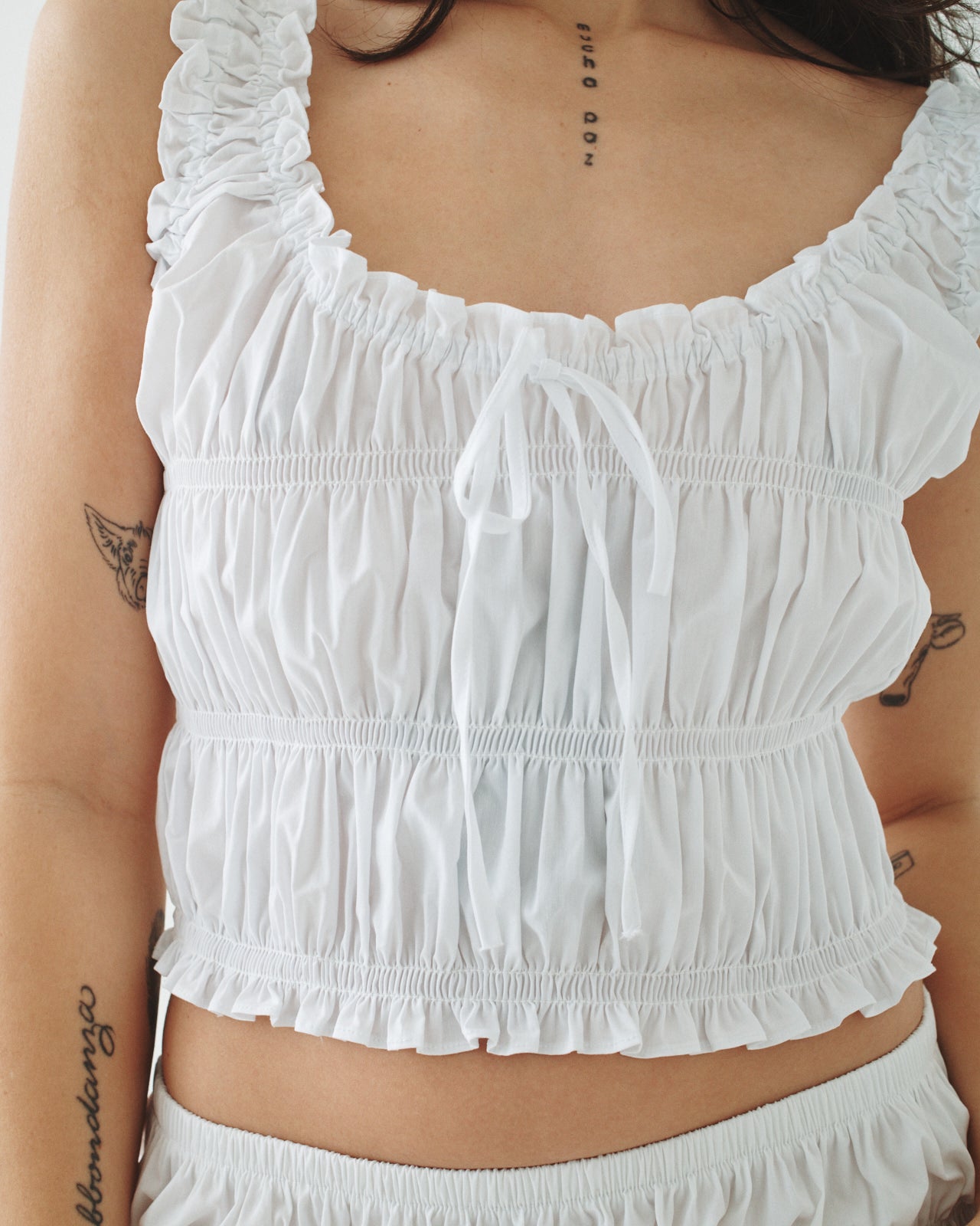 Shirred Tie Top