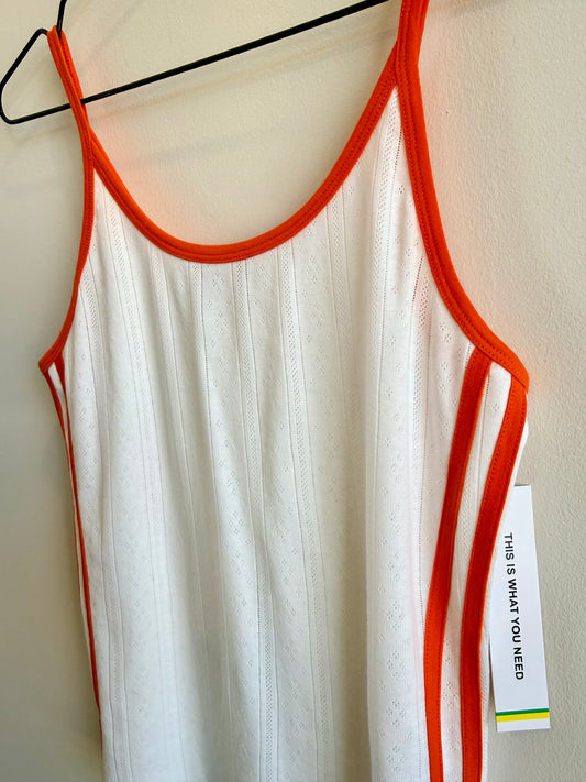 Pointelle Racing Stripe Tank