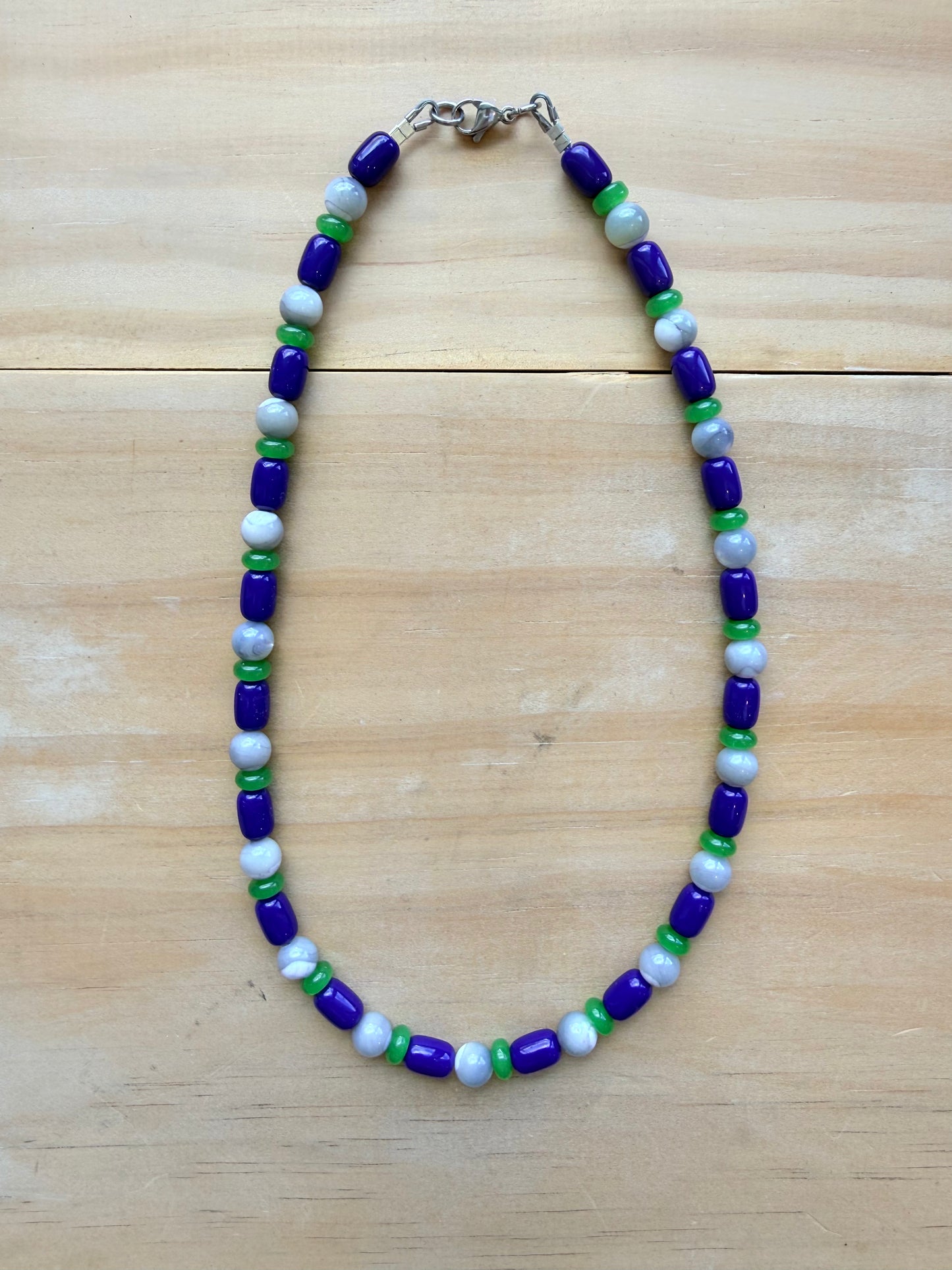 Blue and Green Beaded Necklace