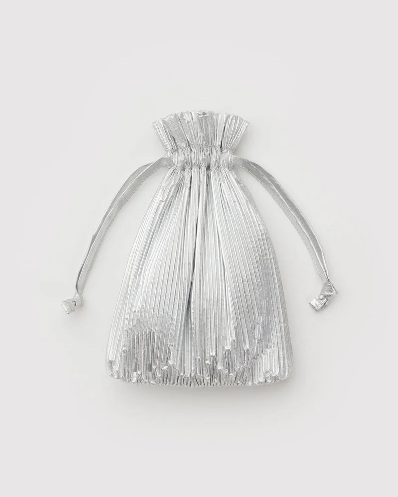 Pleated Baggu - Chrome Metallic