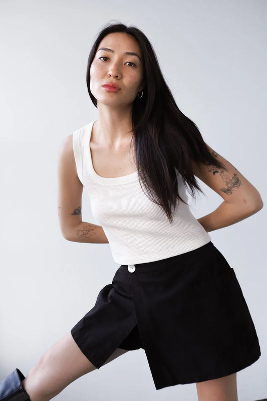 Waffle Square Crop Tank