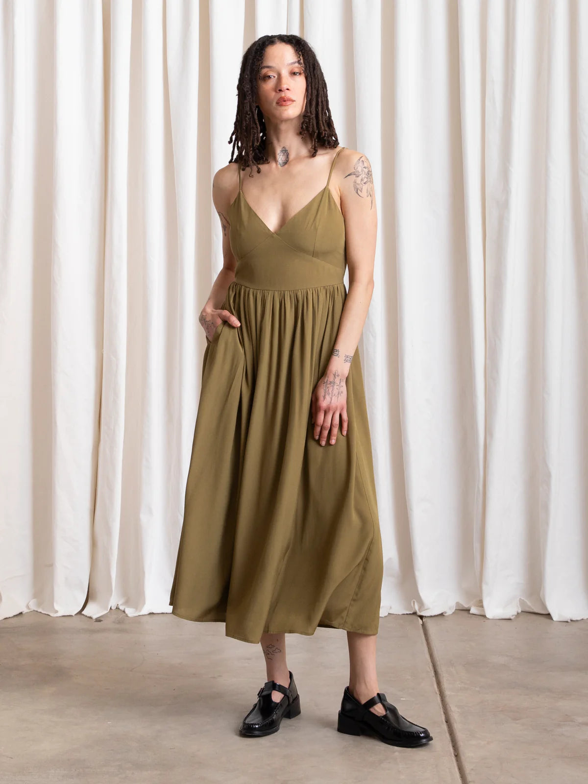 Tie Back Midi Dress