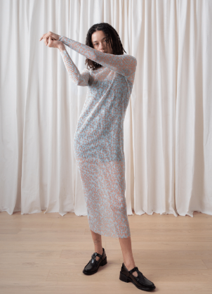 Pleated Mesh Dress