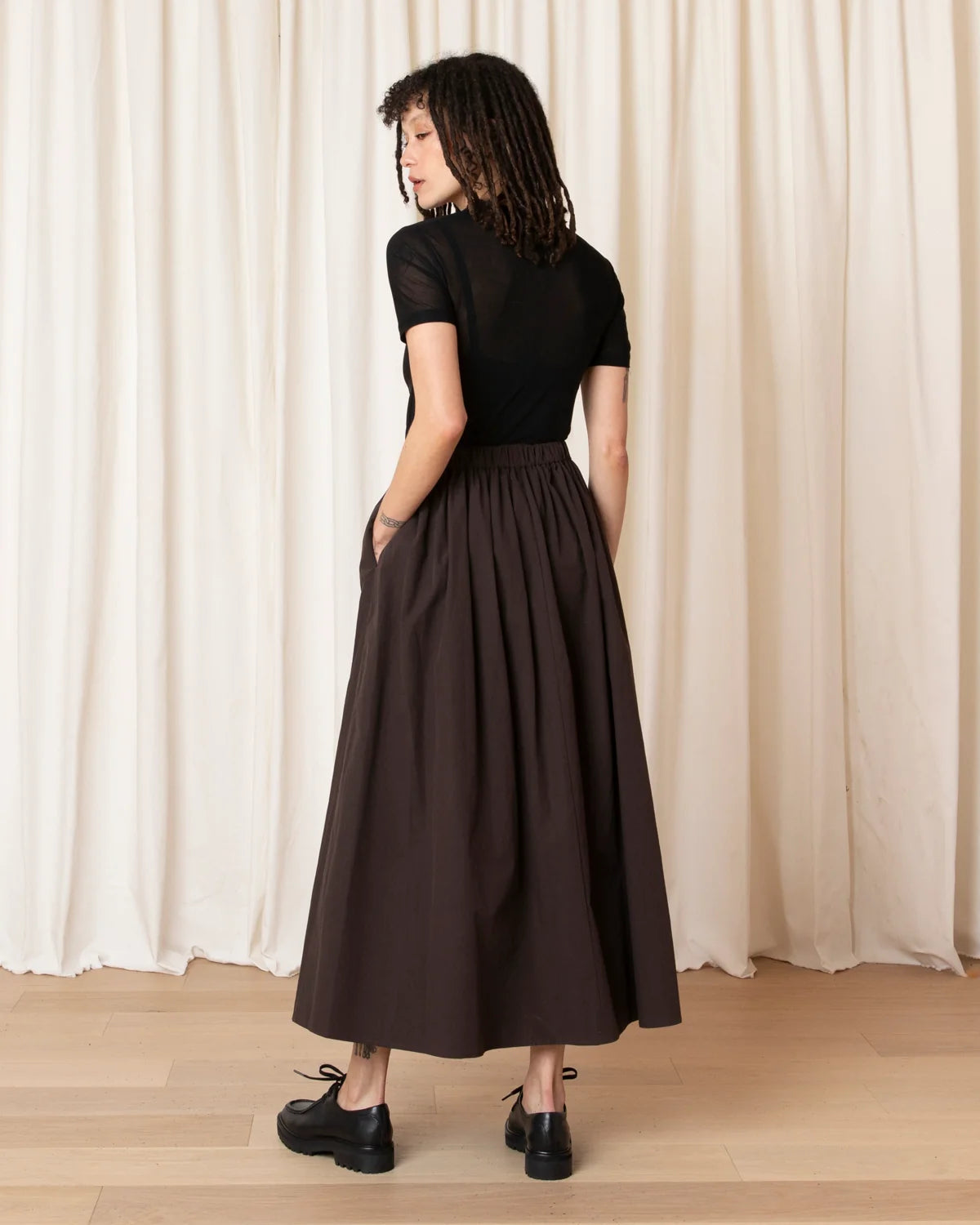 DRAWSTRING FULL SKIRT