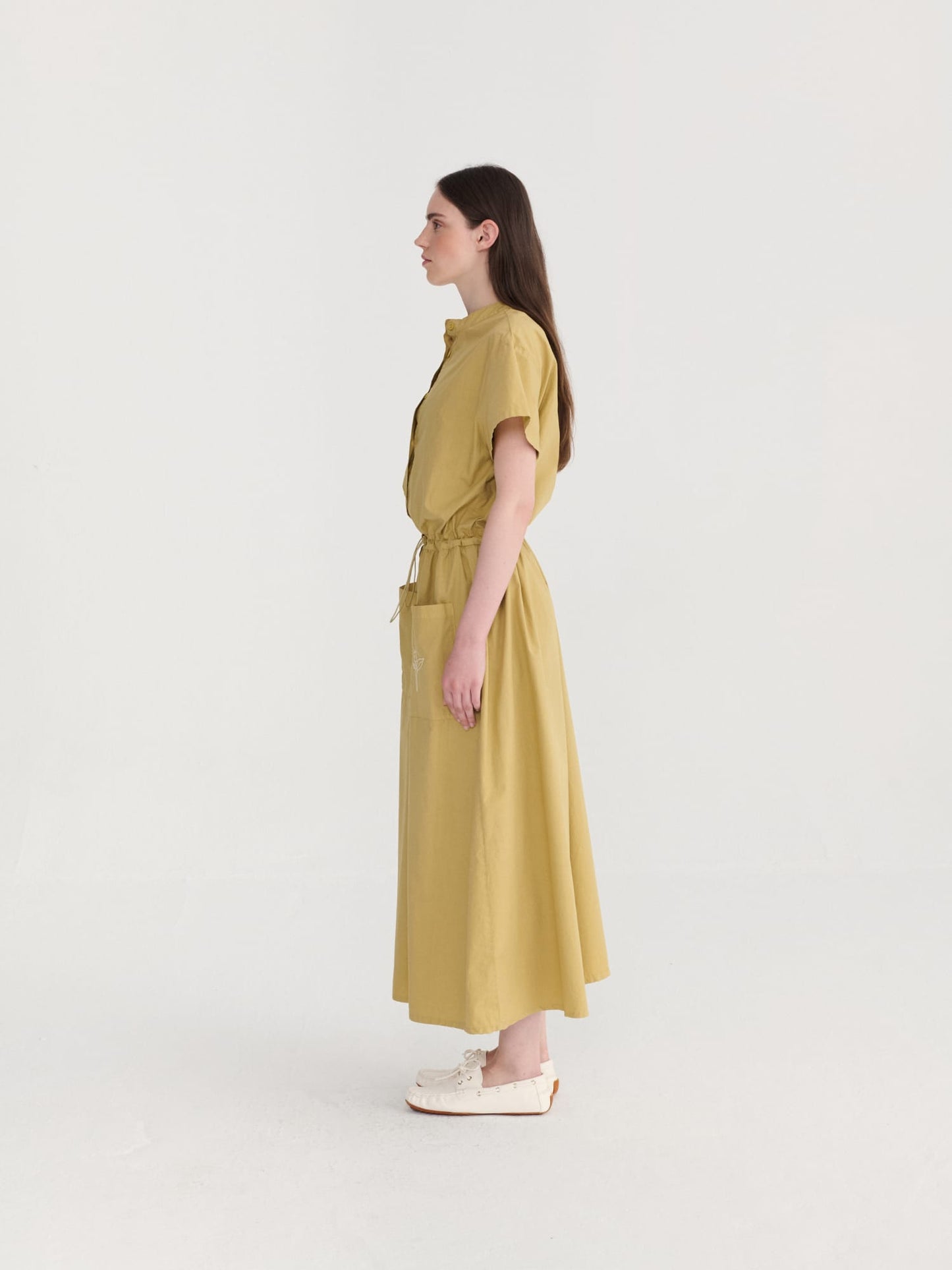 Round Collar Shirt Dress