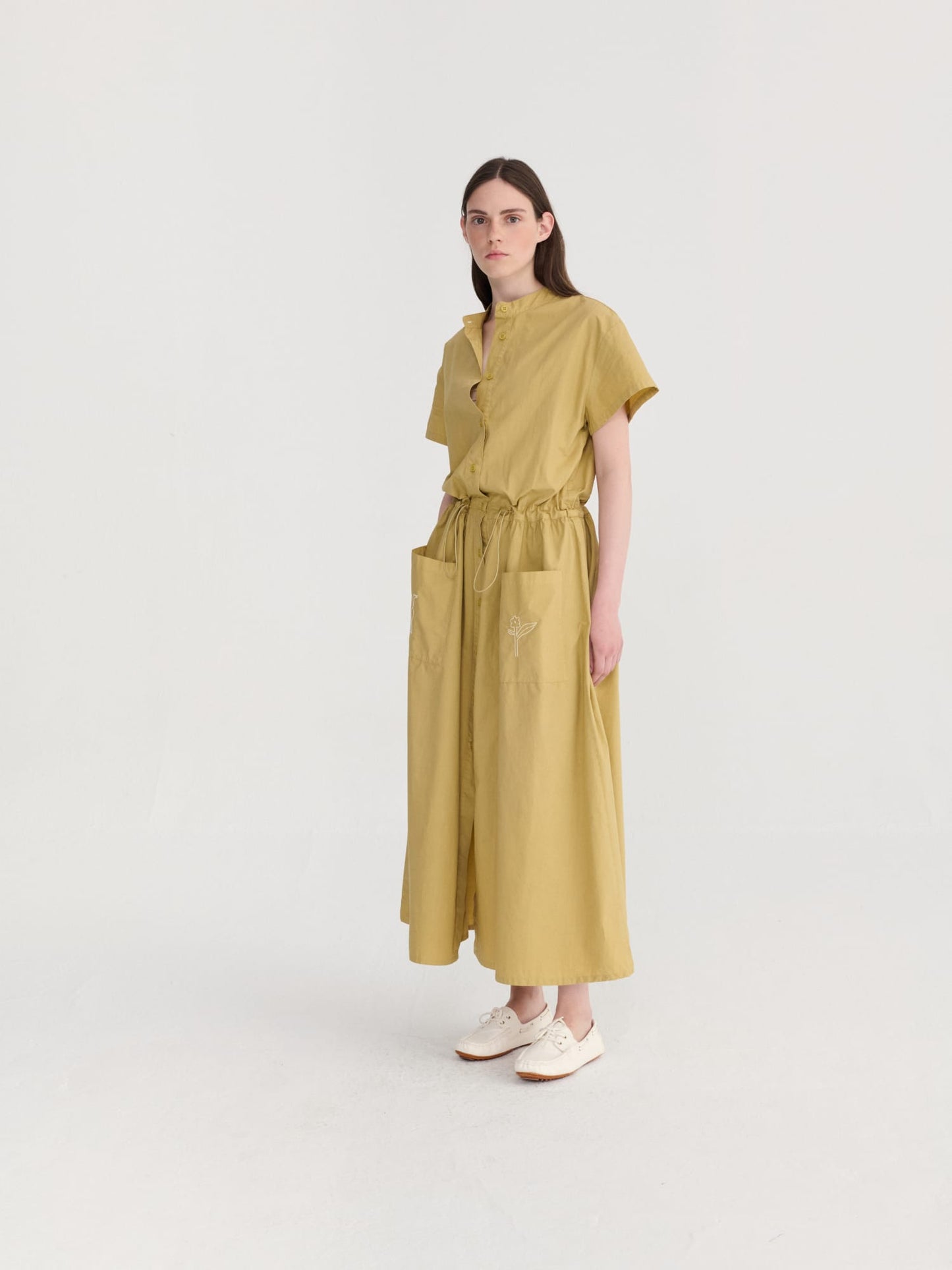 Round Collar Shirt Dress