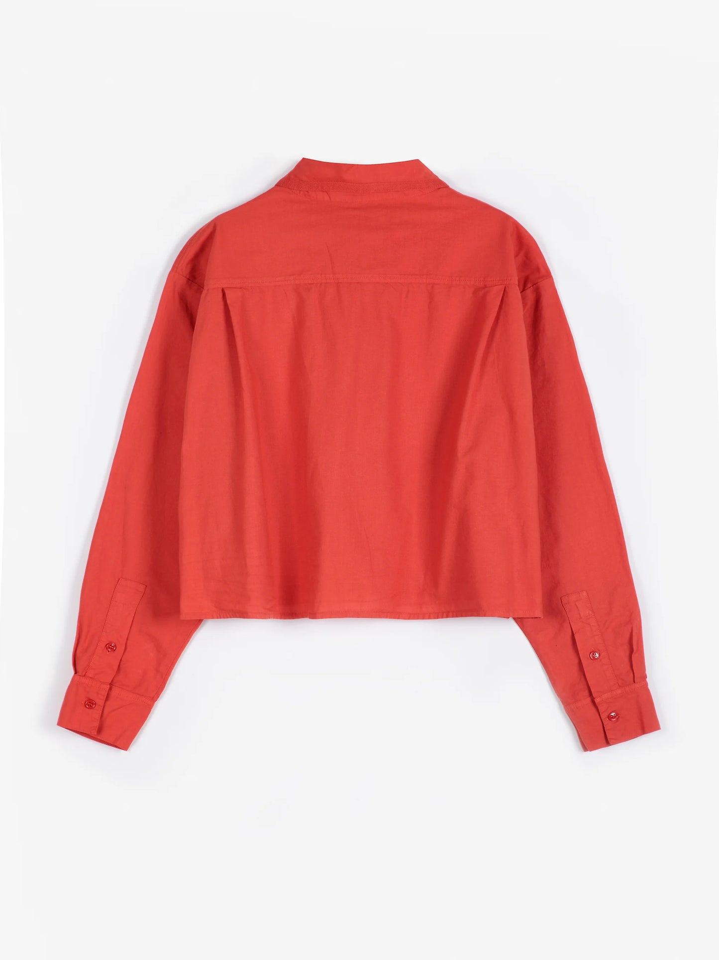 Vibrant Flower embroidery poplin shirt