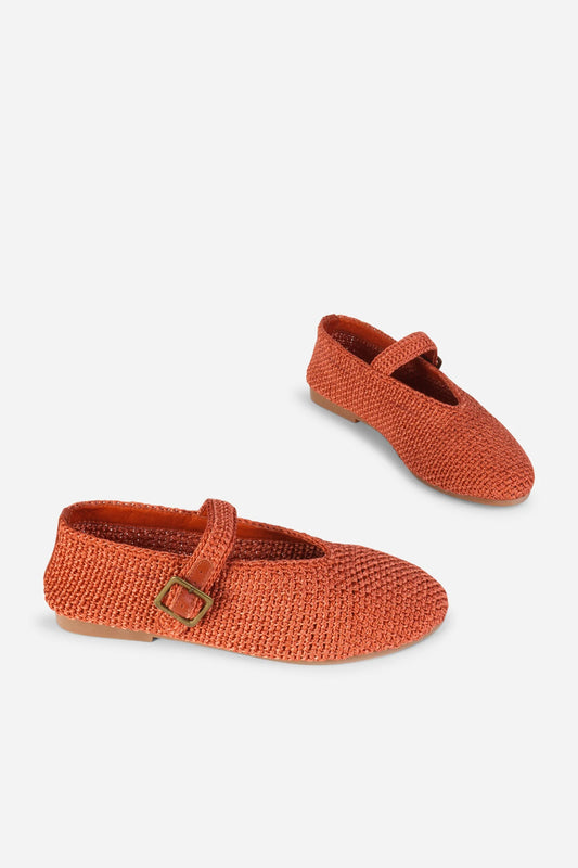 KAIL KNIT WOVEN MARY JANE FLAT