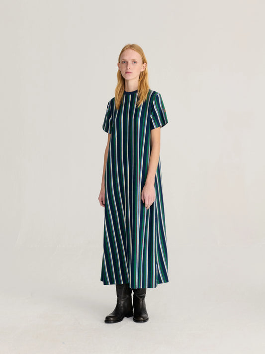 Striped long jersey dress