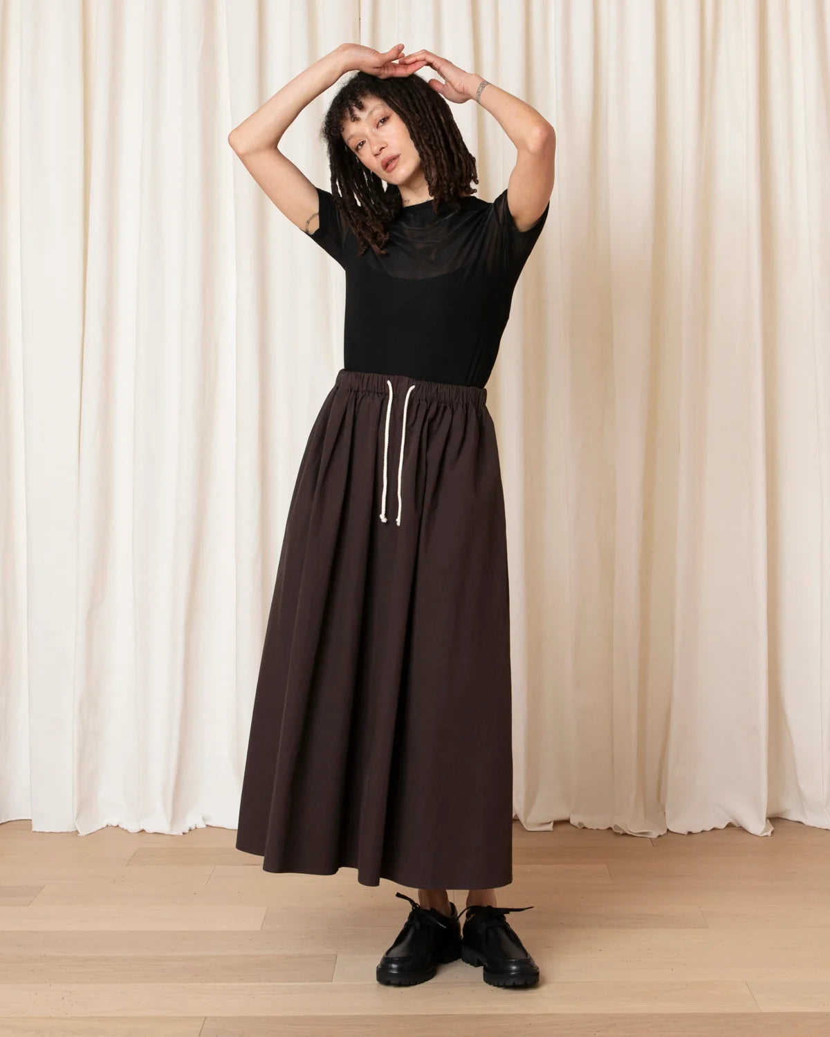 DRAWSTRING FULL SKIRT