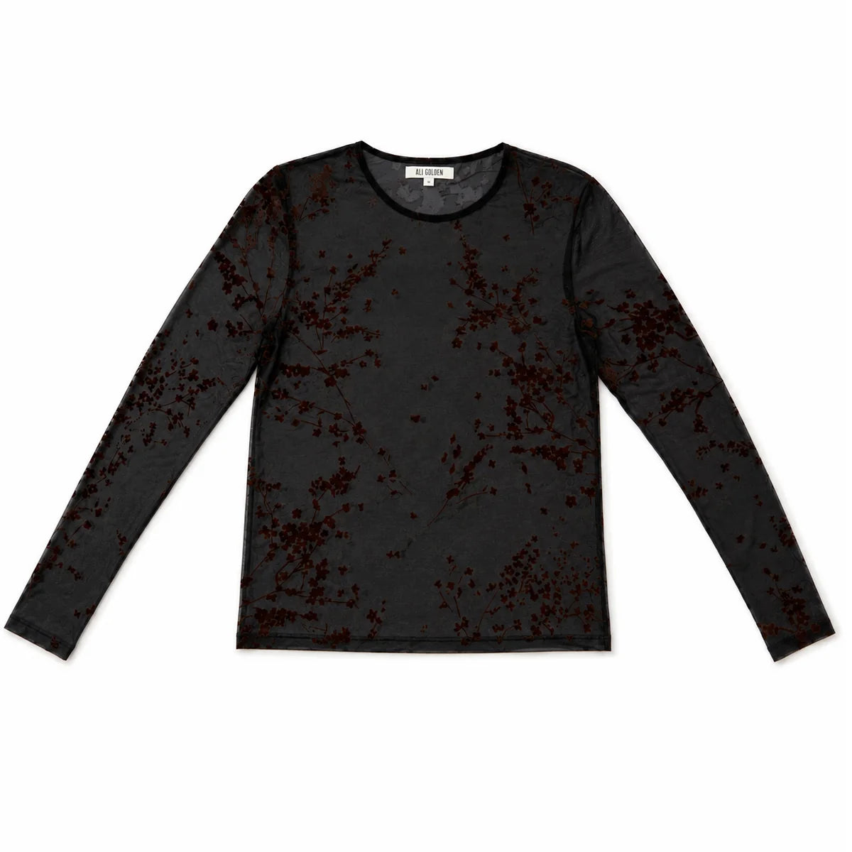 FLORAL MESH LS TOP