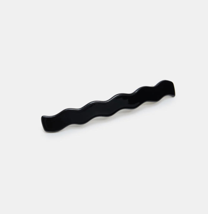 Skinny Wave Barrette In Black