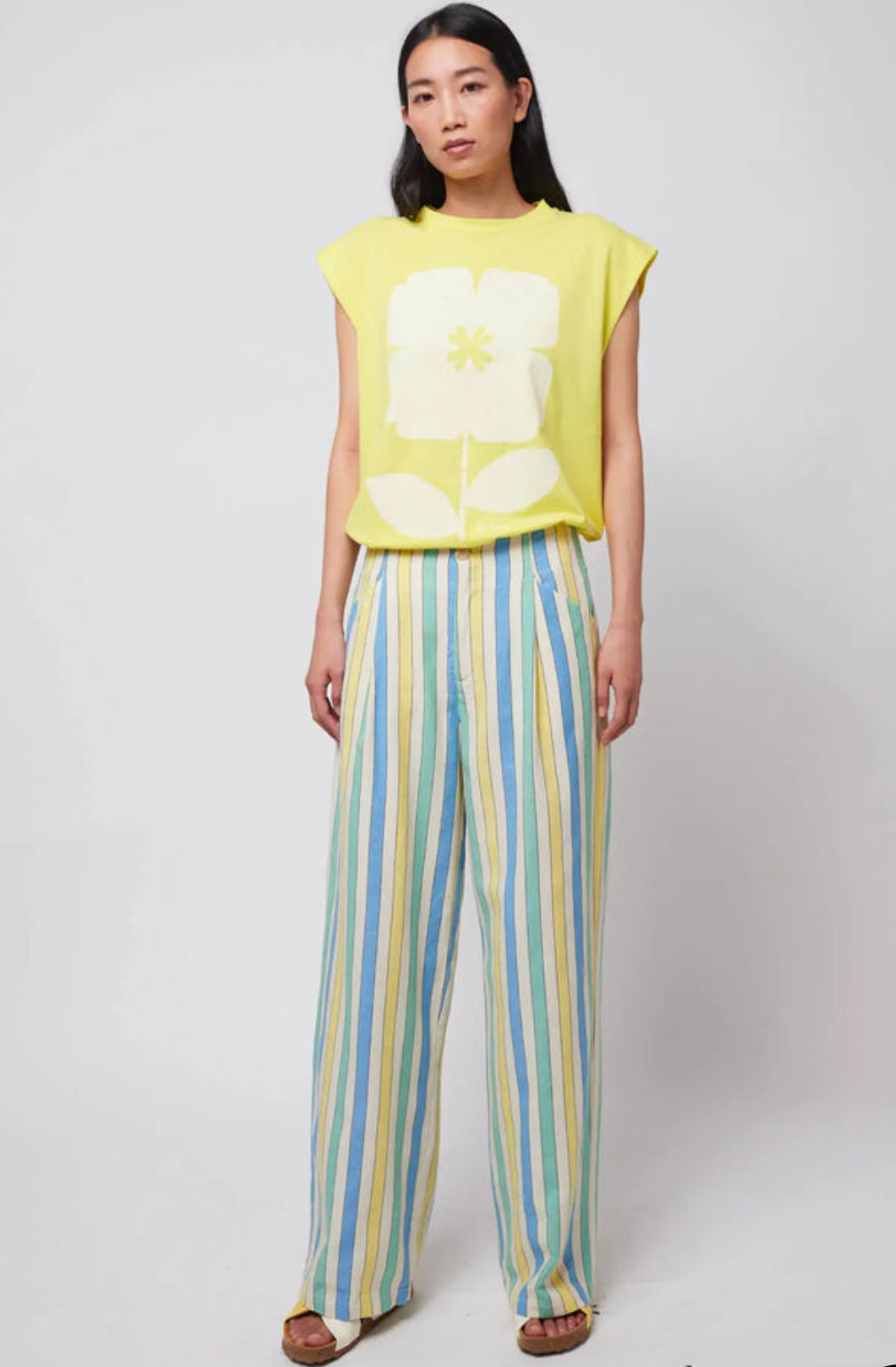 Multicolor Stripes pleated trousers