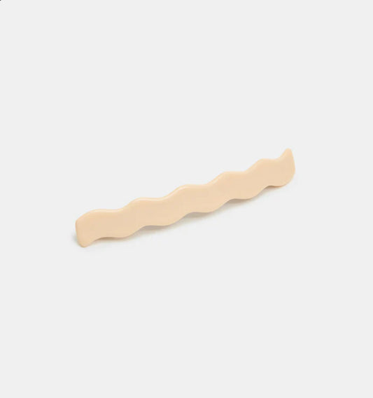 Skinny Wave Barrette In Cream