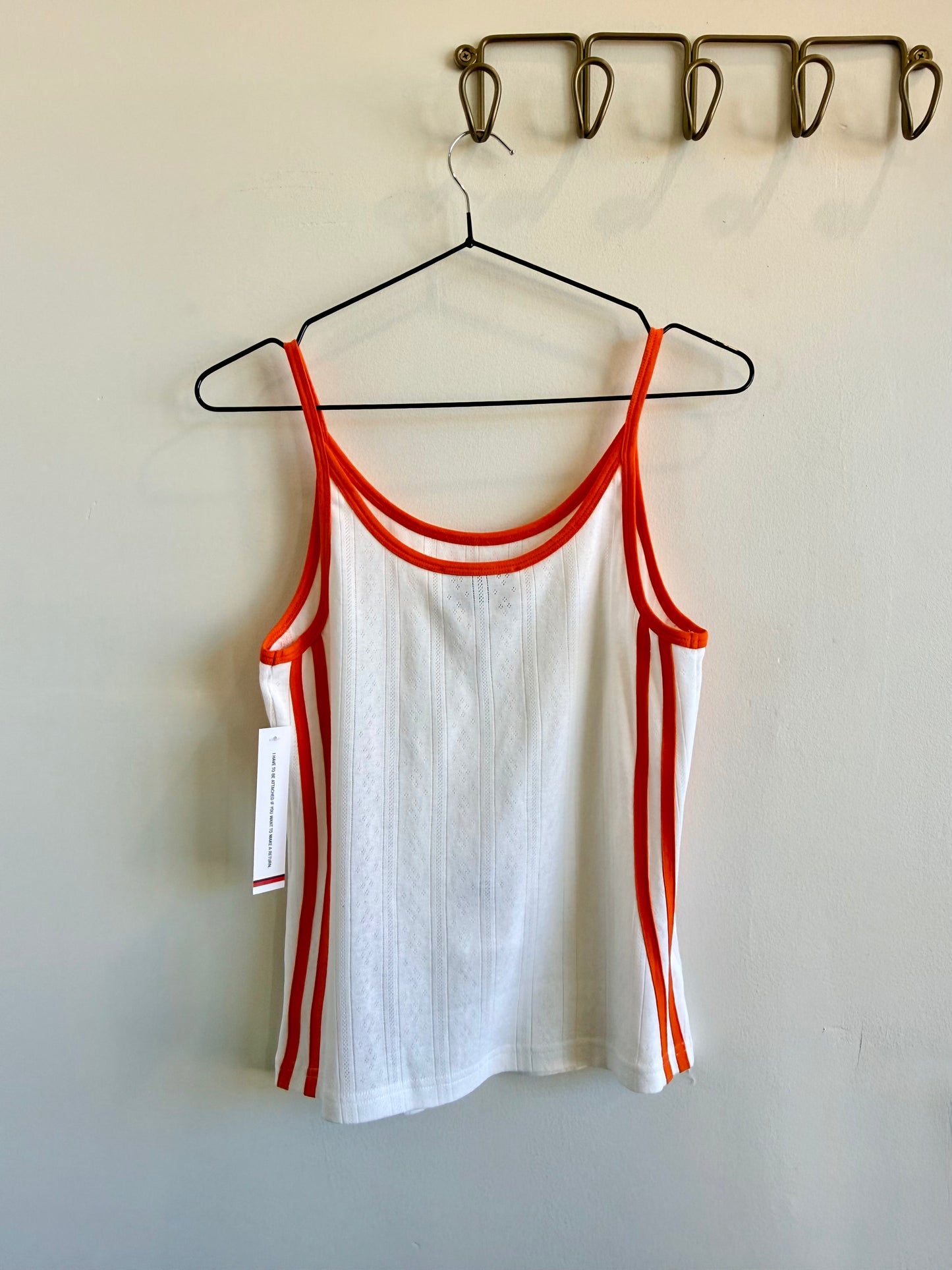 Pointelle Racing Stripe Tank