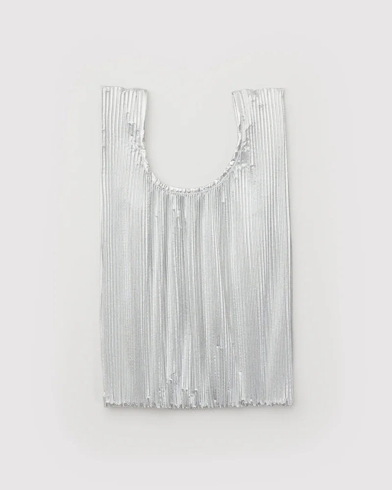 Pleated Baggu - Chrome Metallic