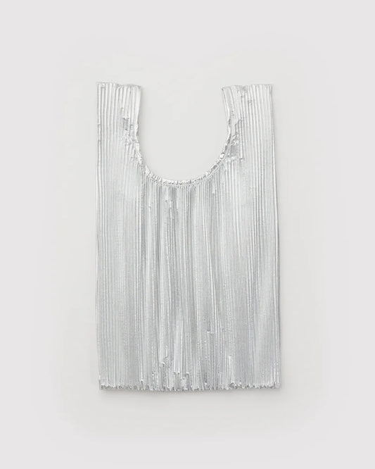 Pleated Baggu - Chrome Metallic