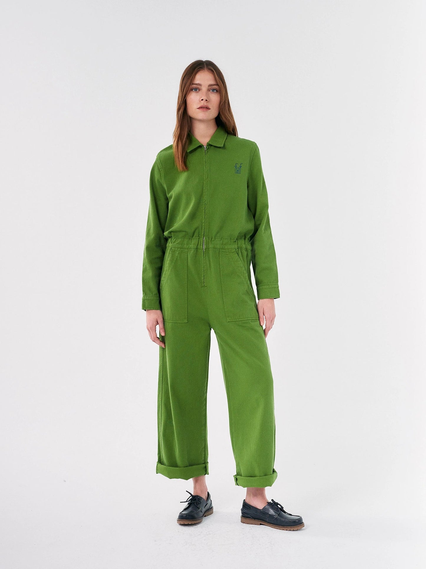 Faraway Castle Embroidered Zipped Jumpsuit