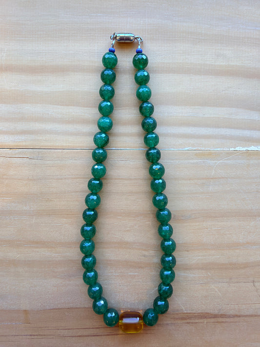 Large Green Beaded Necklace