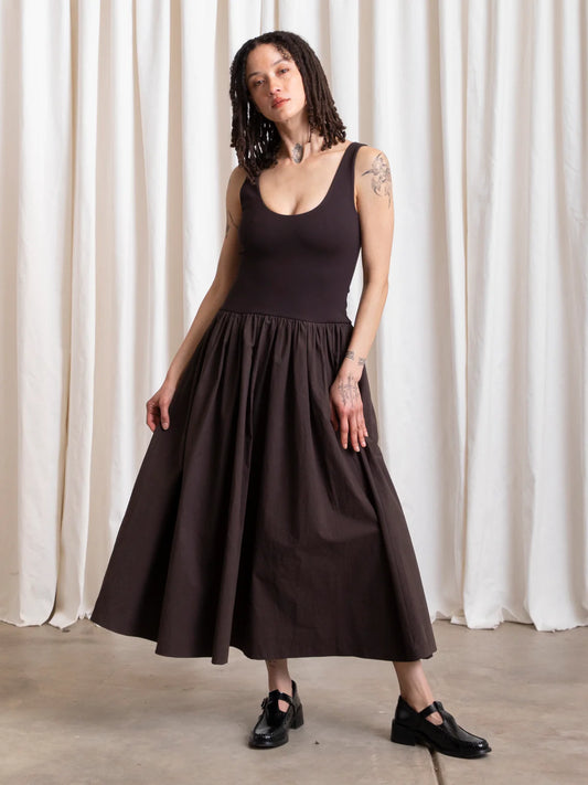 Mixed Fabric Dress