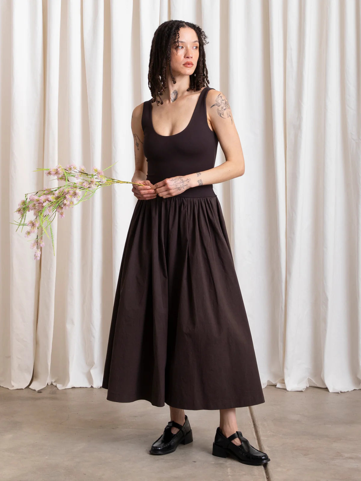 Mixed Fabric Dress