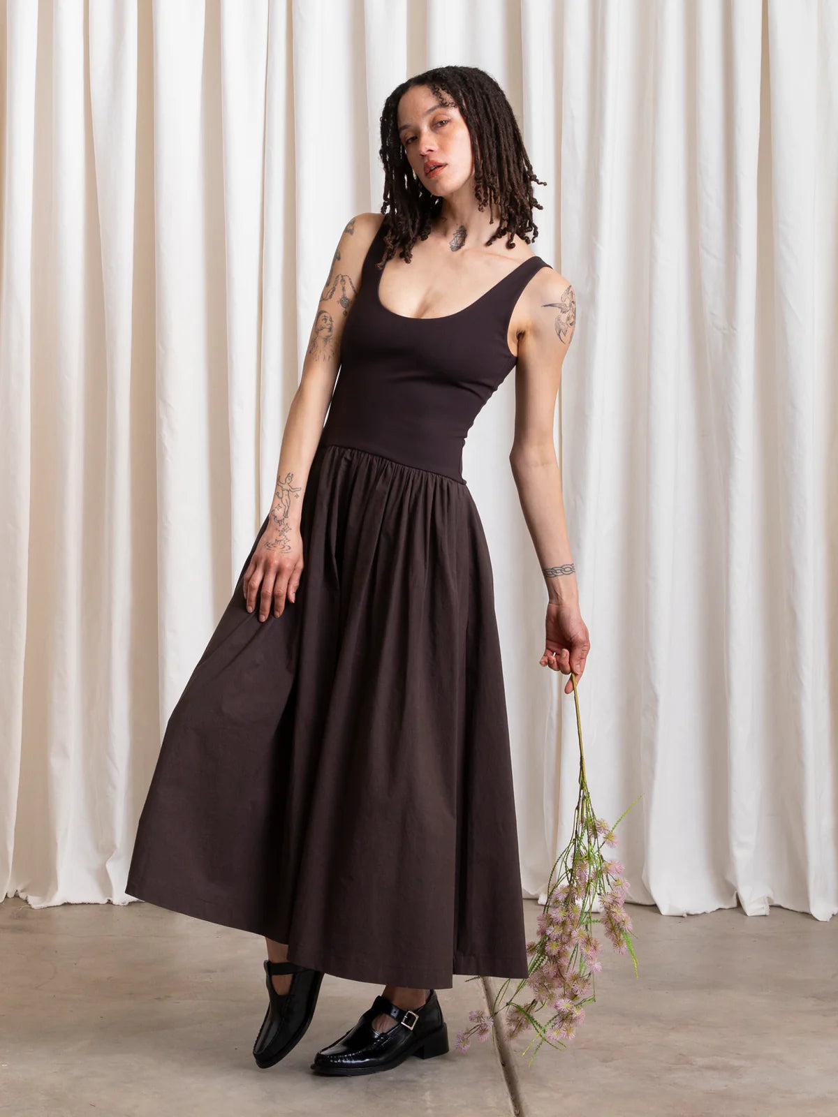 Mixed Fabric Dress