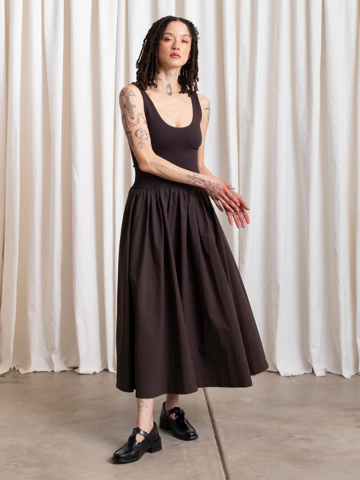 Mixed Fabric Dress