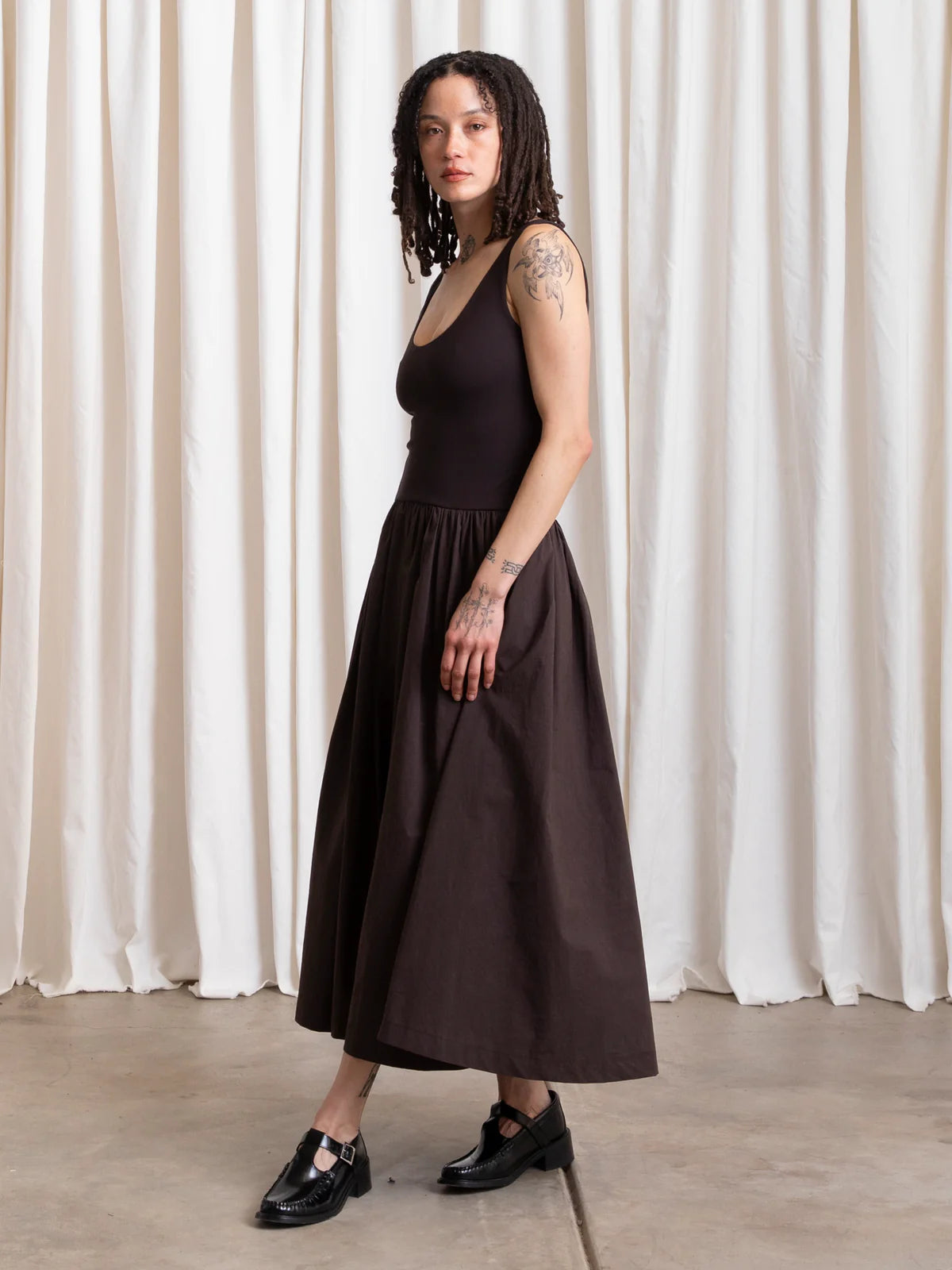 Mixed Fabric Dress