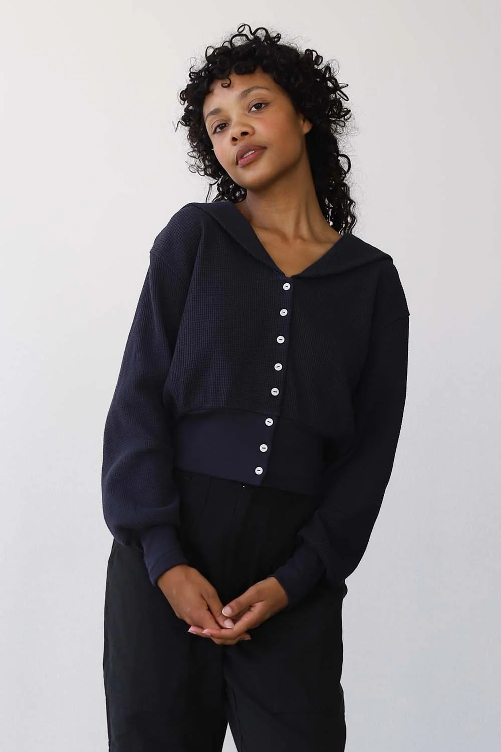 Waffle Sailor Cardigan